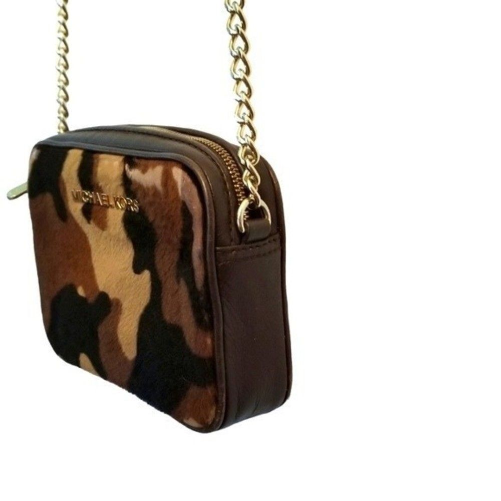 MICHAEL Michael Kors Duffle Camo Leather Hamilton Sm Crossbody Bag NWOT 10 0158 - Picture 2 of 9